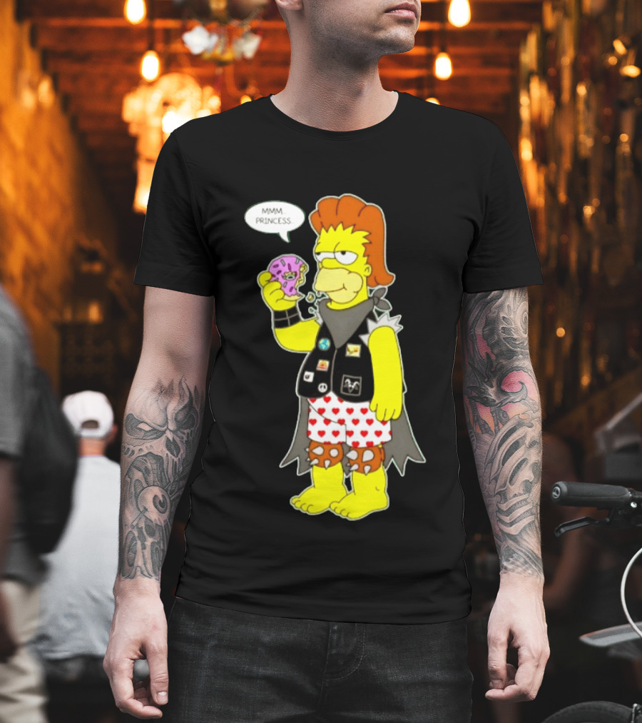 The Simpsons Homer Mmm Princess Punk Donut Eating T-Shirt