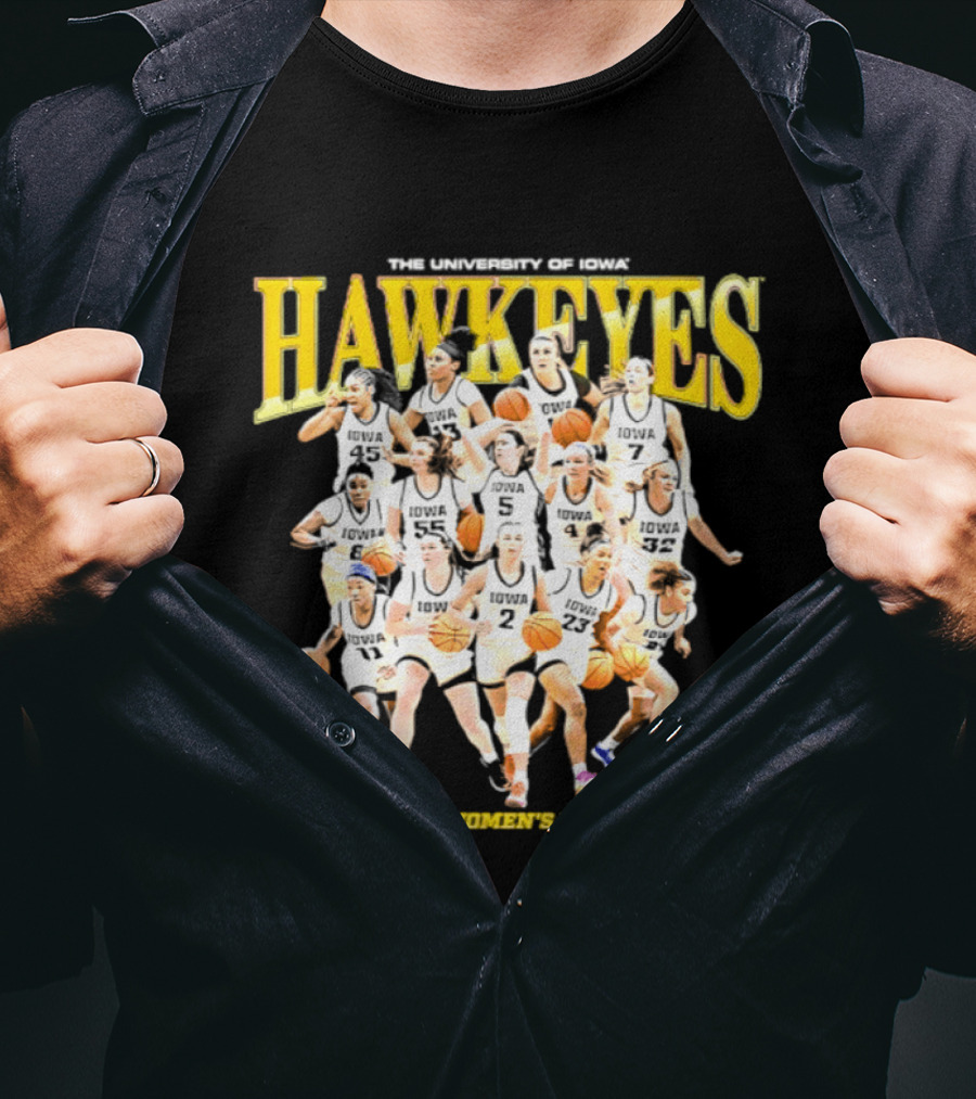 The University Of Iowa Hawkeyes 2026 NCAA Women's Basketball Team Players T-Shirt
