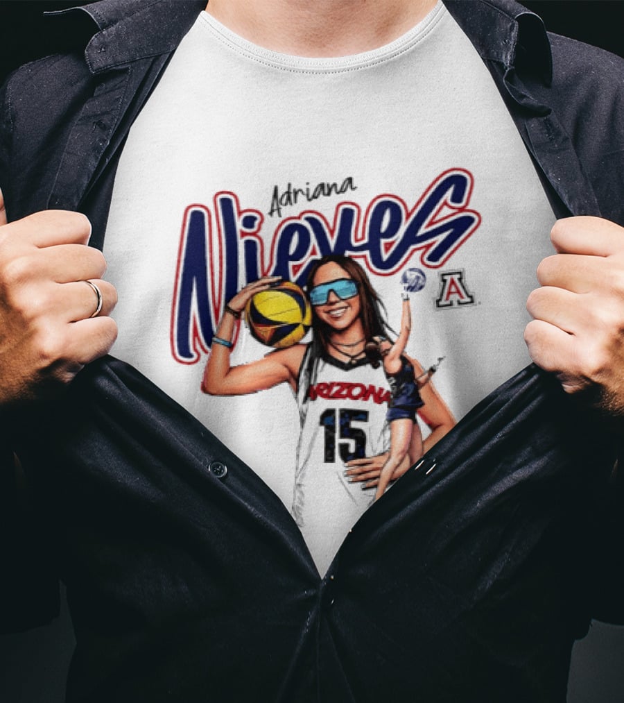 Adriana Nieves 15 Arizona Wildcats Beach Volleyball NCAA Player T-Shirt