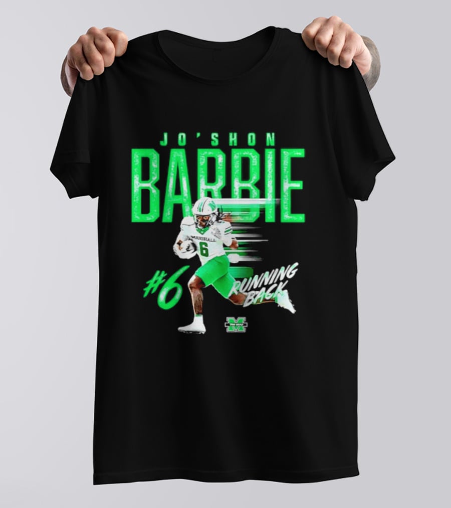 Jo'shon Barbie 6 Marshall Thundering Herd Running Back NCAA Football Player T-Shirt