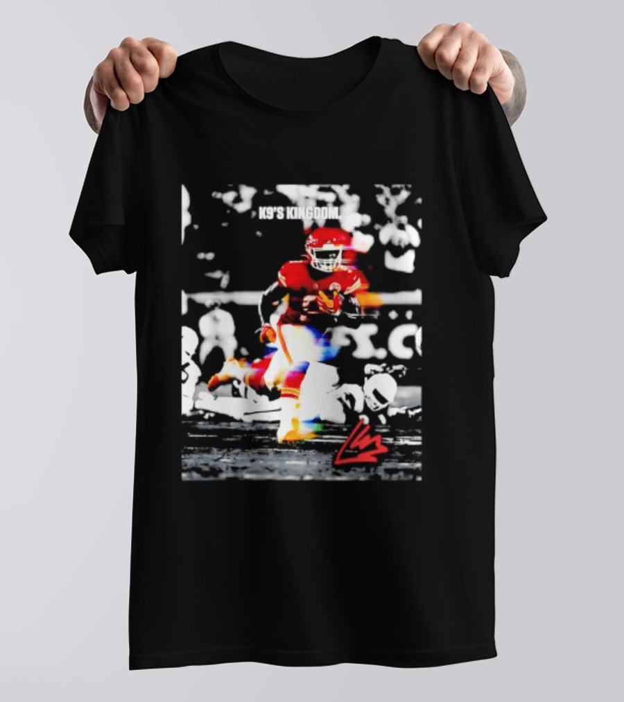 Kansas City Chiefs Kenneth Walker III K9's Kingdom Football Player In Action T-Shirt