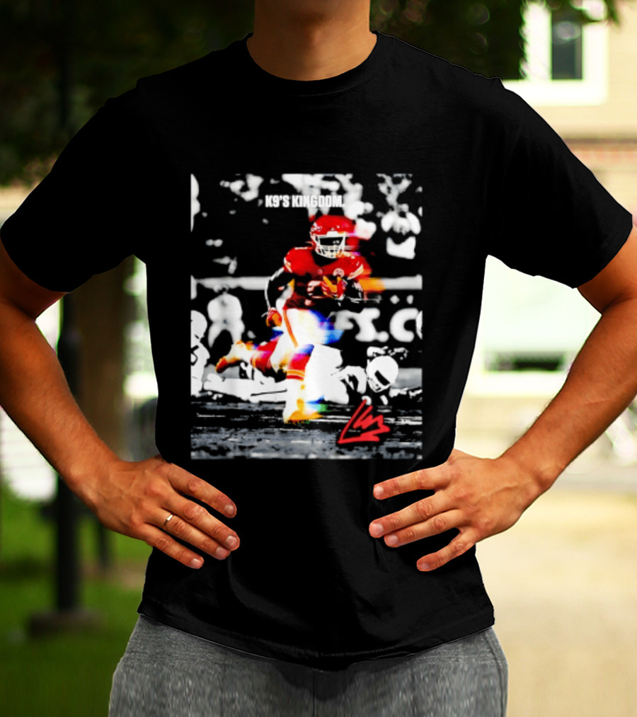 Kansas City Chiefs Kenneth Walker III K9's Kingdom Football Player In Action T-Shirt