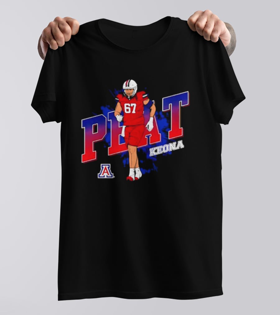Arizona Wildcats Keona Peat 67 NCAA Football Player Caricature T-Shirt