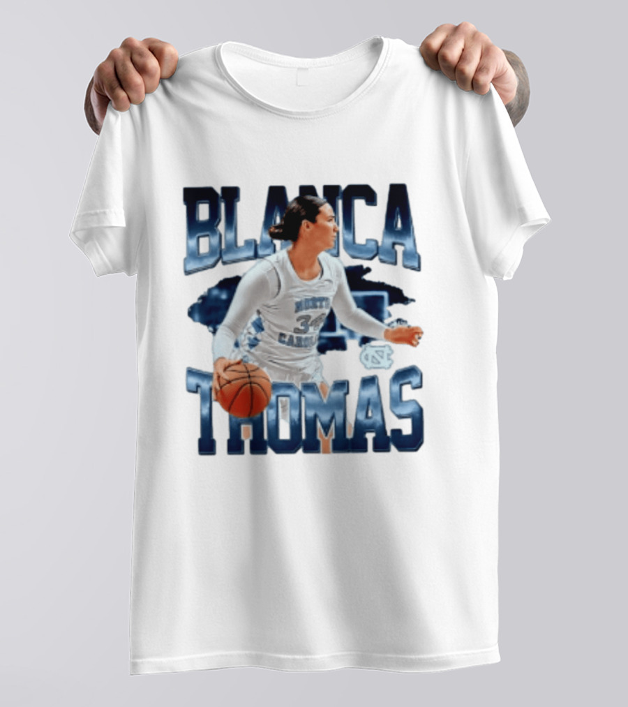 Blanca Thomas 34 North Carolina Tar Heels NCAA Women's Basketball Player T-Shirt