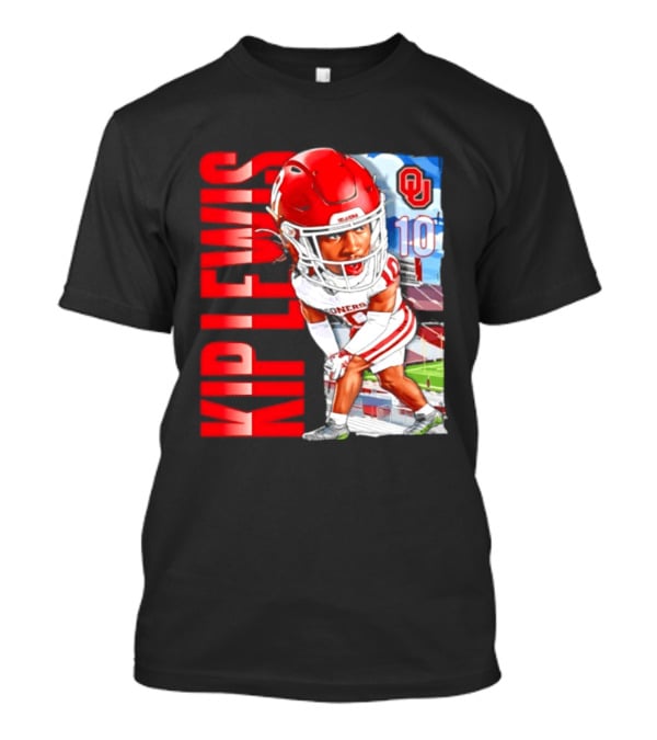 Kip Lewis 10 Oklahoma Sooners NCAA Football Player Caricature T-Shirt
