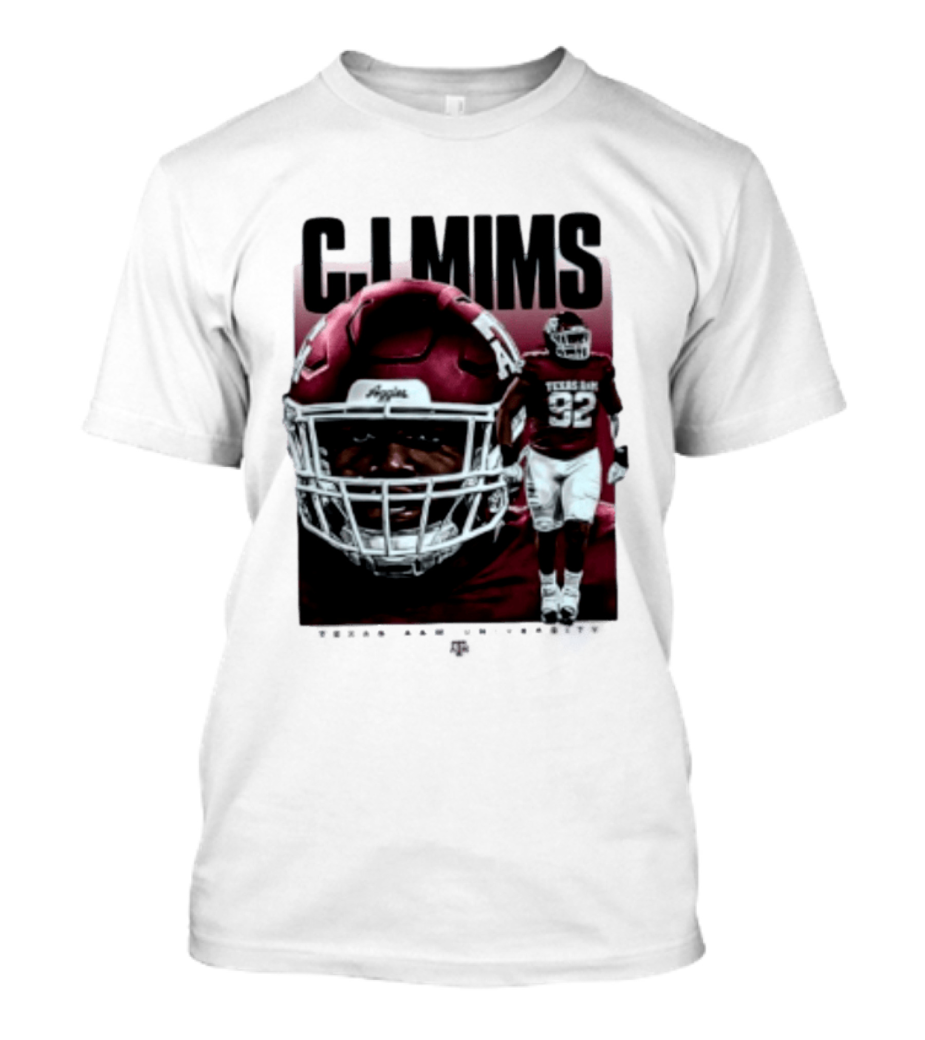 CJ Mims 92 Texas A&M Football NCAA Player T-Shirt