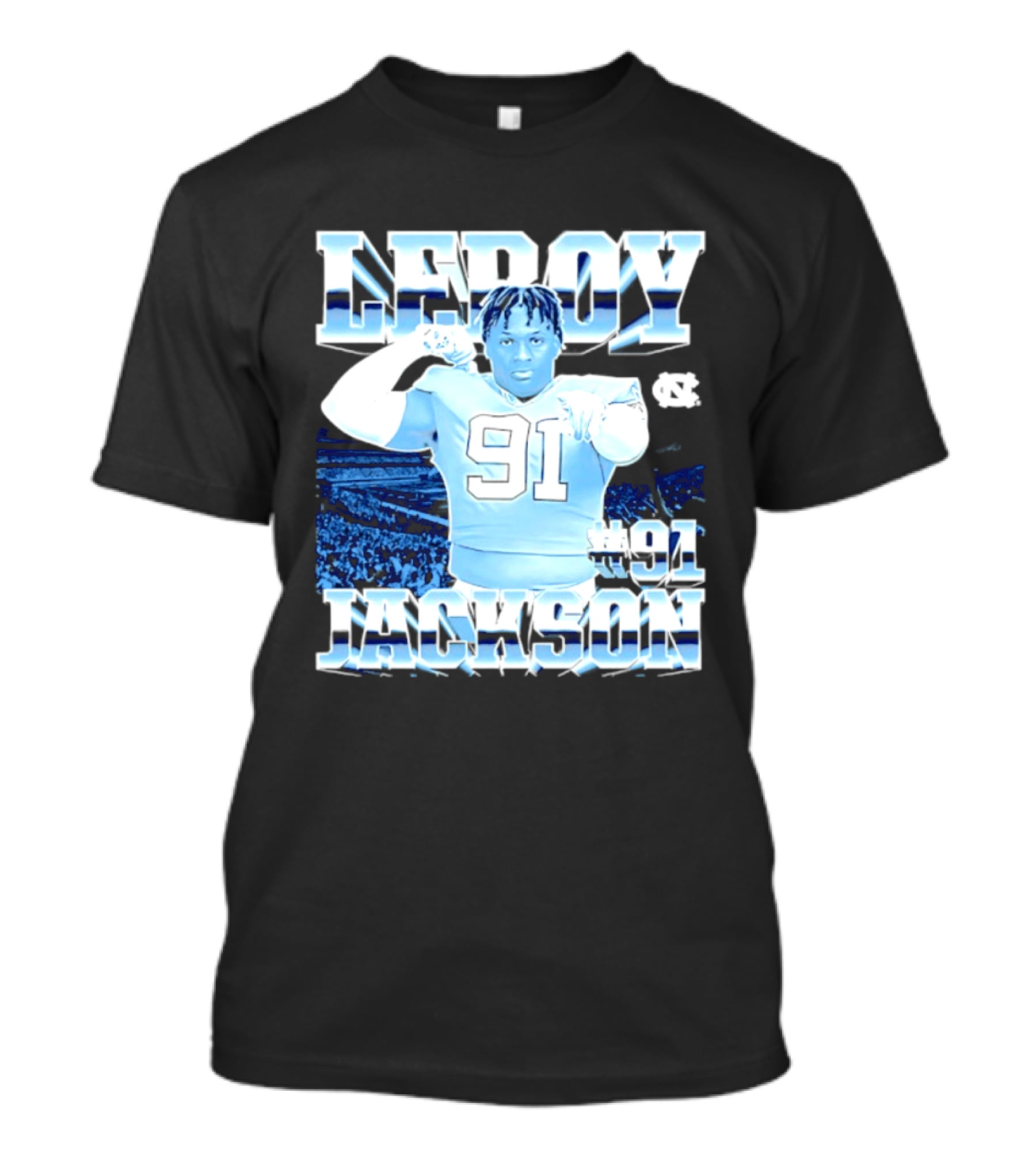 Leroy Jackson 91 North Carolina Tar Heels NCAA Football Player T-Shirt