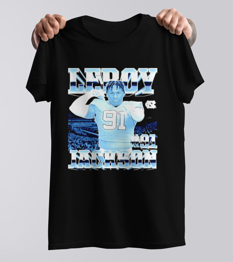 Leroy Jackson 91 North Carolina Tar Heels NCAA Football Player T-Shirt