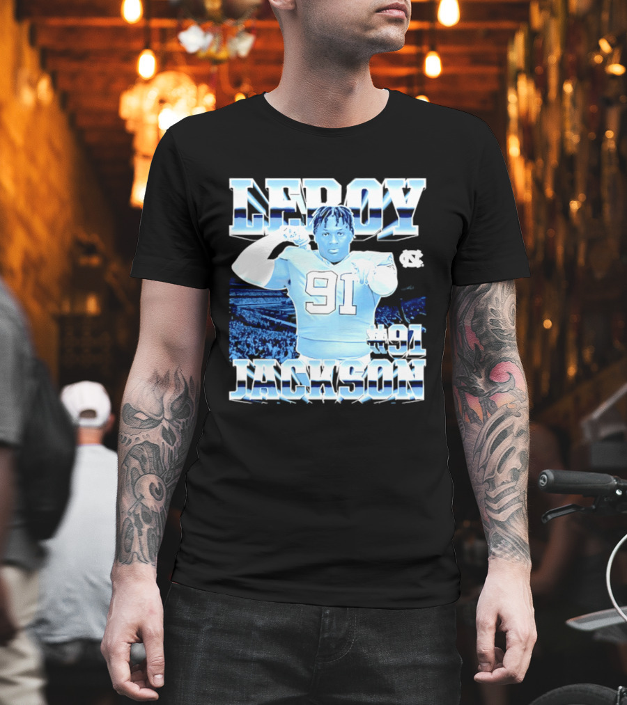 Leroy Jackson 91 North Carolina Tar Heels NCAA Football Player T-Shirt