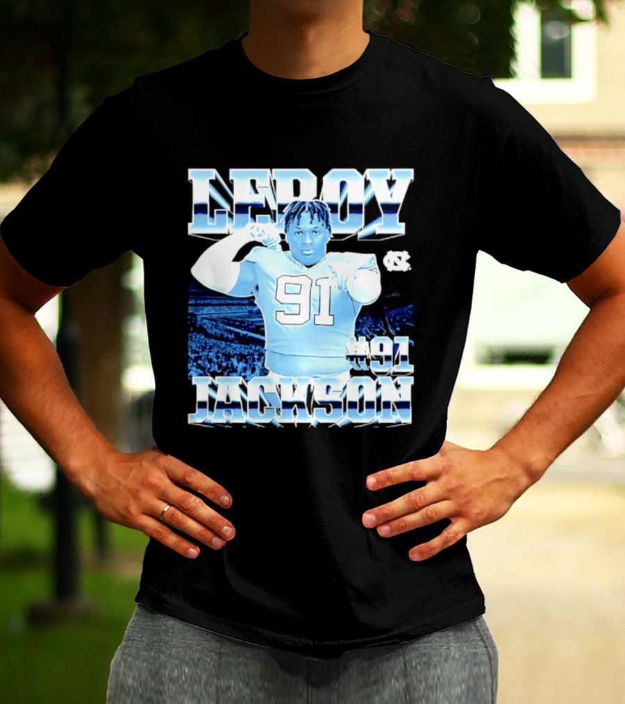 Leroy Jackson 91 North Carolina Tar Heels NCAA Football Player T-Shirt