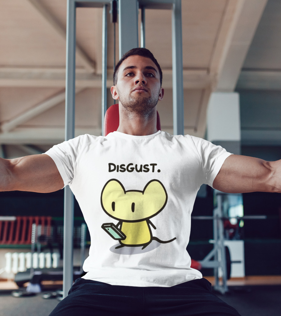 Disgust Mouse With Phone Vintage Humor T-Shirt