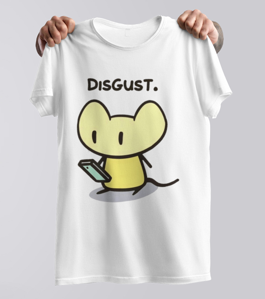 Disgust Mouse With Phone Vintage Humor T-Shirt