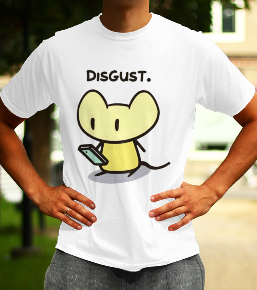 Disgust Mouse With Phone Vintage Humor T-Shirt