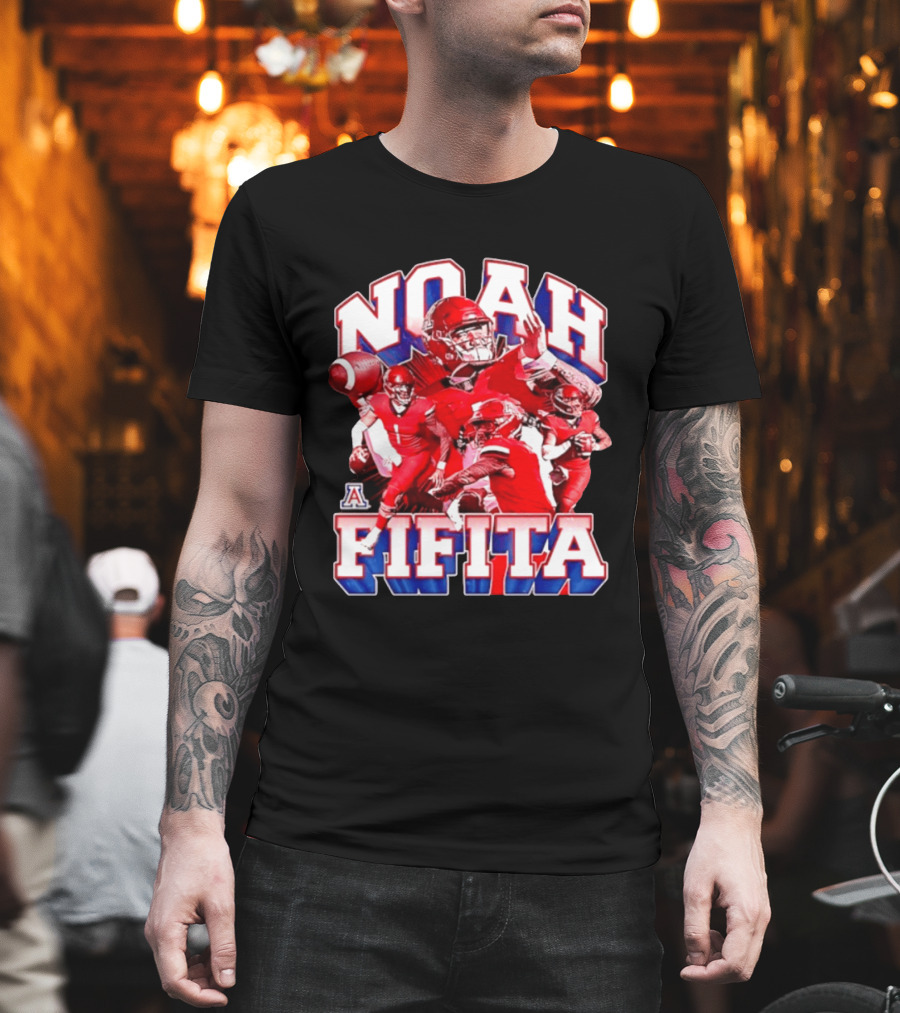 Noah Fifita 1 Arizona Wildcats NCAA Football Player Action Collage T-Shirt