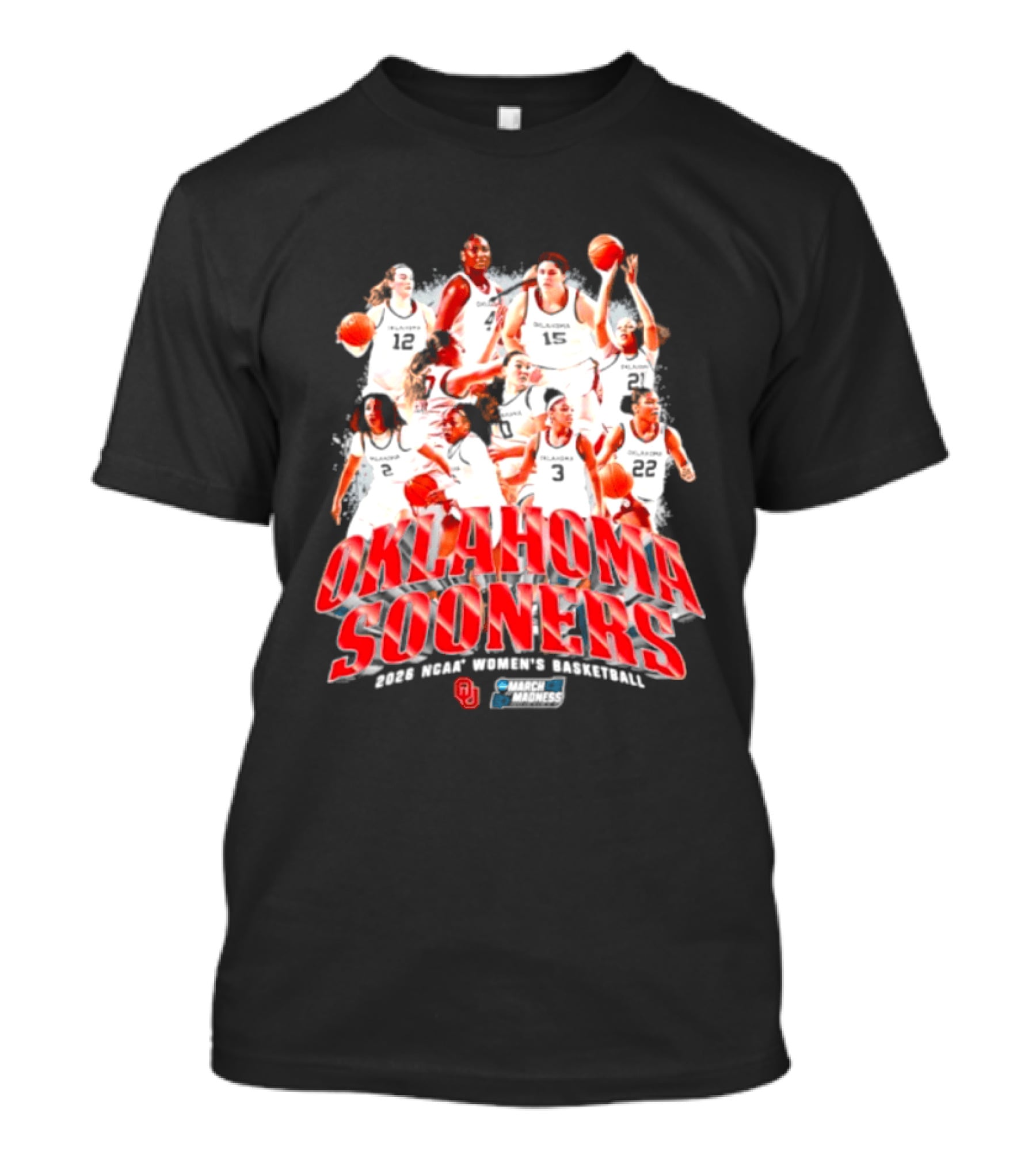 Oklahoma Sooners 2026 NCAA Women's Basketball Team Players Sportswear T-Shirt