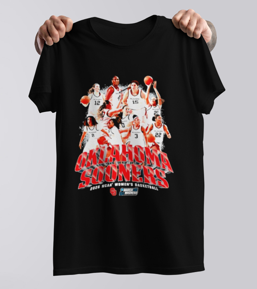 Oklahoma Sooners 2026 NCAA Women's Basketball Team Players Sportswear T-Shirt