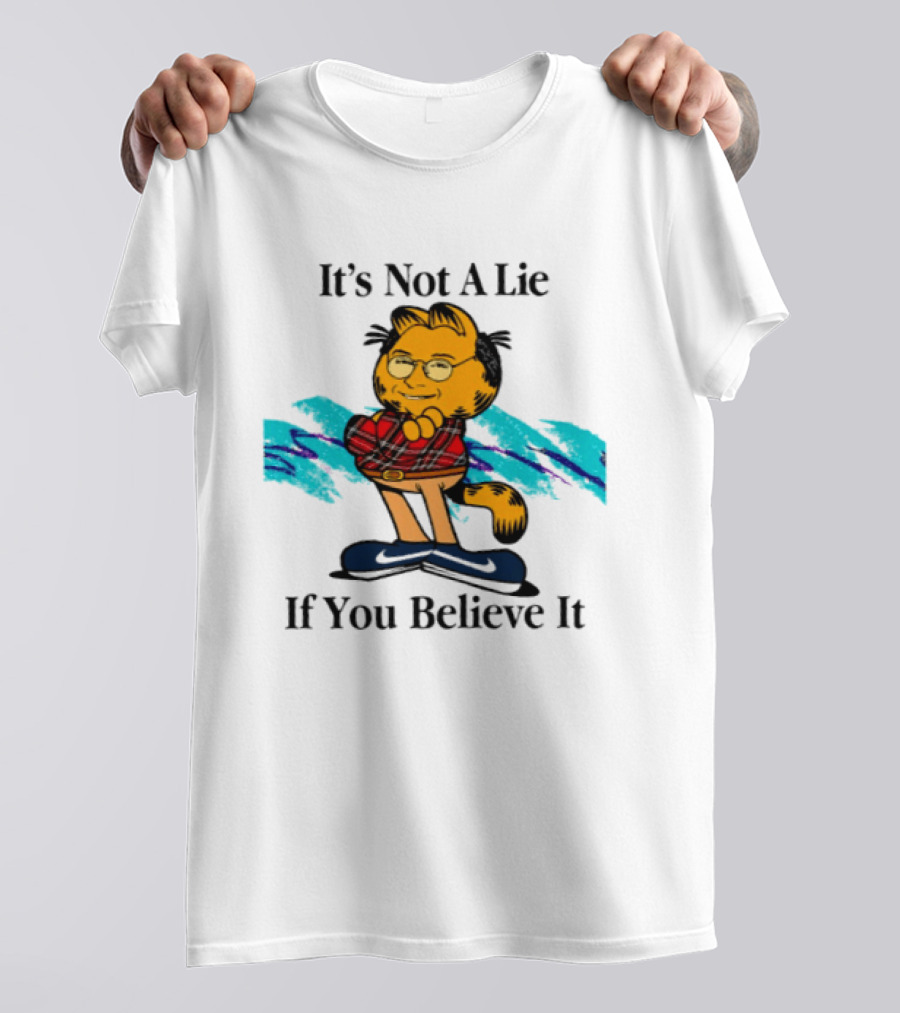 George Costanza Garfield Mashup It's Not A Lie If You Believe It T-Shirt