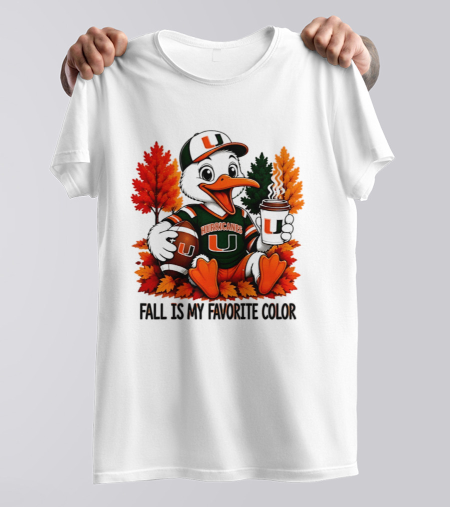 Miami Hurricanes Fall Is My Favorite Color NCAA Football T-Shirt