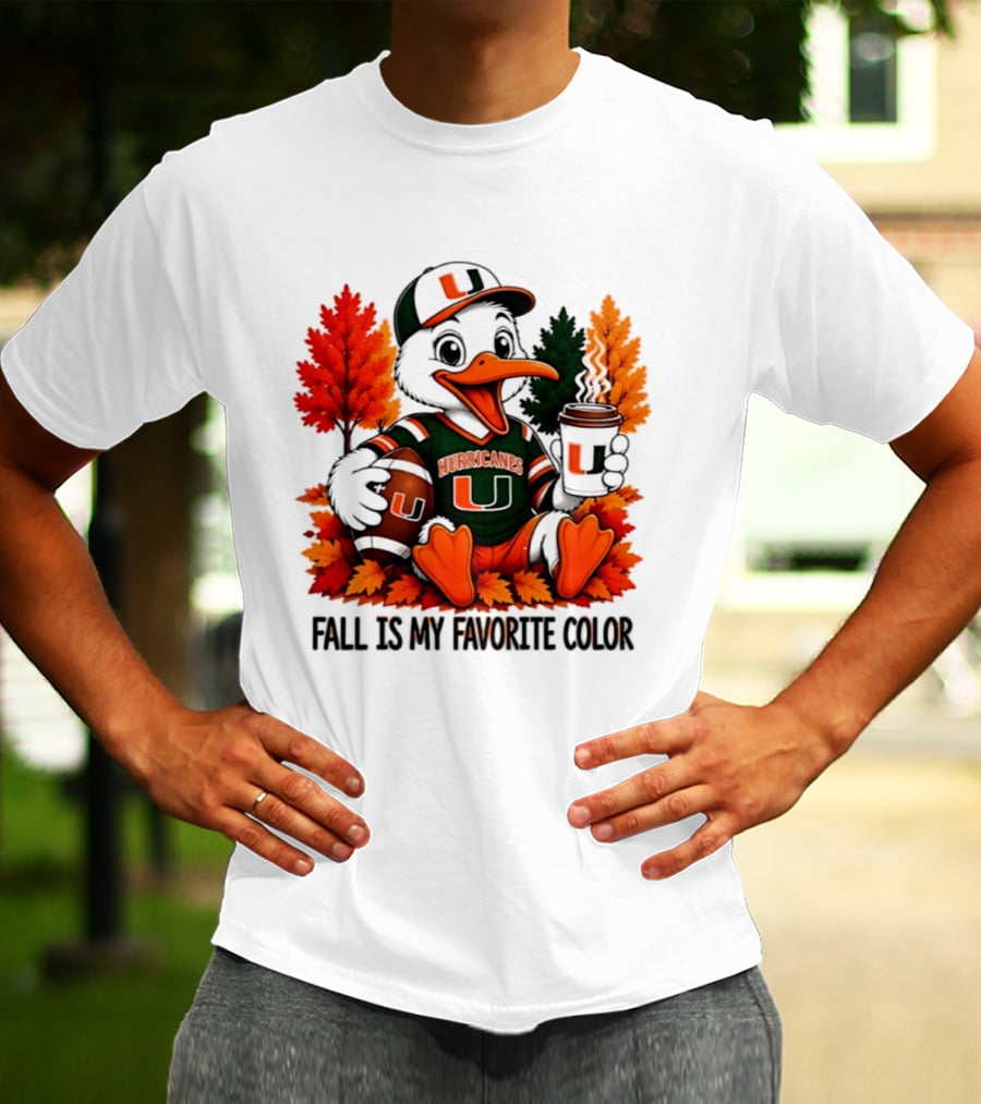 Miami Hurricanes Fall Is My Favorite Color NCAA Football T-Shirt