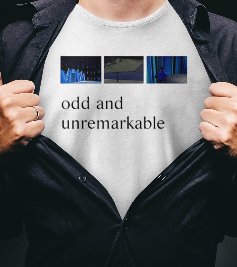 Odd And Unremarkable Aesthetic Minimalist Blue Abstract Scenes T-Shirt