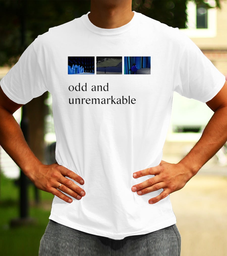 Odd And Unremarkable Aesthetic Minimalist Blue Abstract Scenes T-Shirt