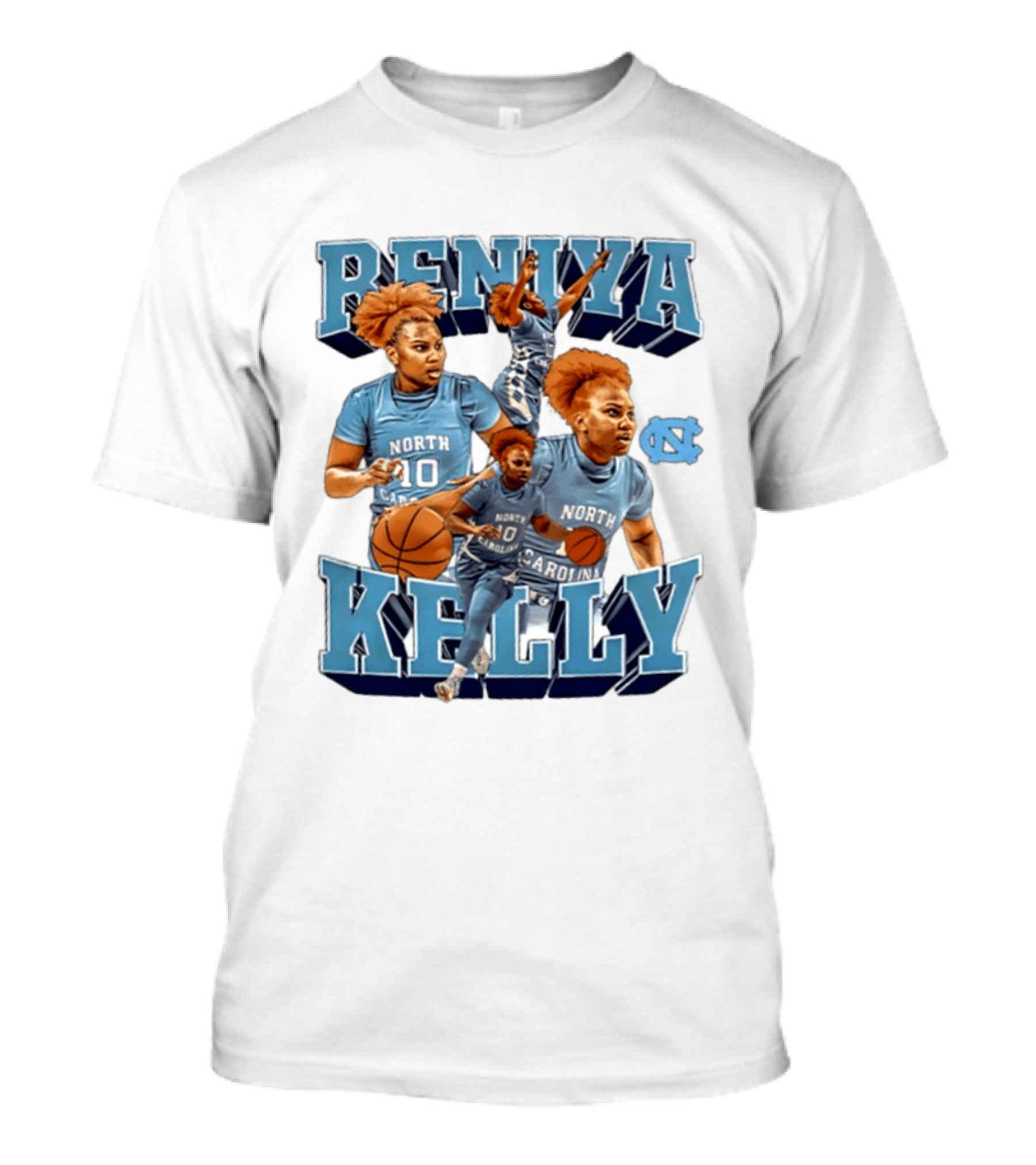 Reniya Kelly 10 North Carolina Tar Heels NCAA Women's Basketball Star T-Shirt