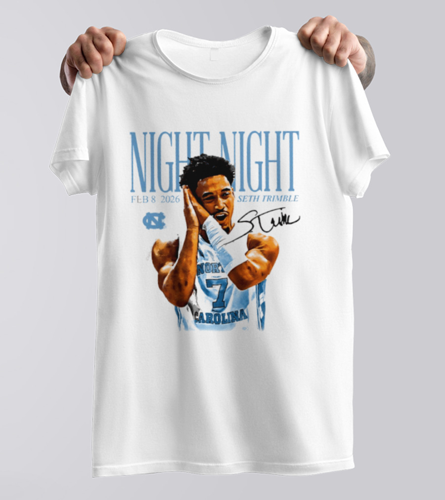 Seth Trimble North Carolina Tar Heels Night Night Feb 8 2026 T-Shirt