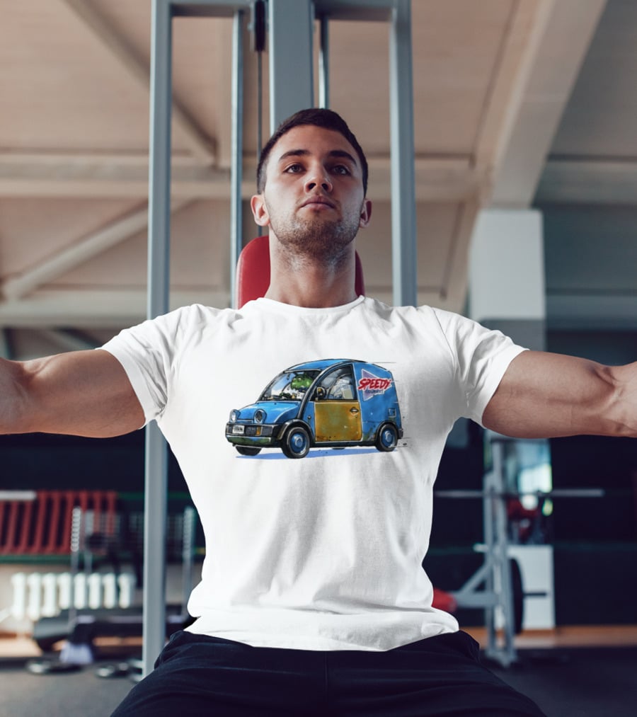 Speedy Couriers Alien Driver In Blue Hoon Van T-Shirt