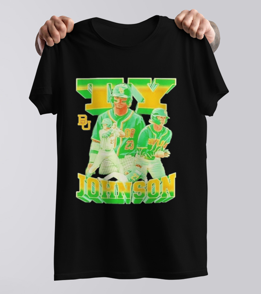 Ty Johnson Baylor Bears 23 NCAA Baseball BU T-Shirt