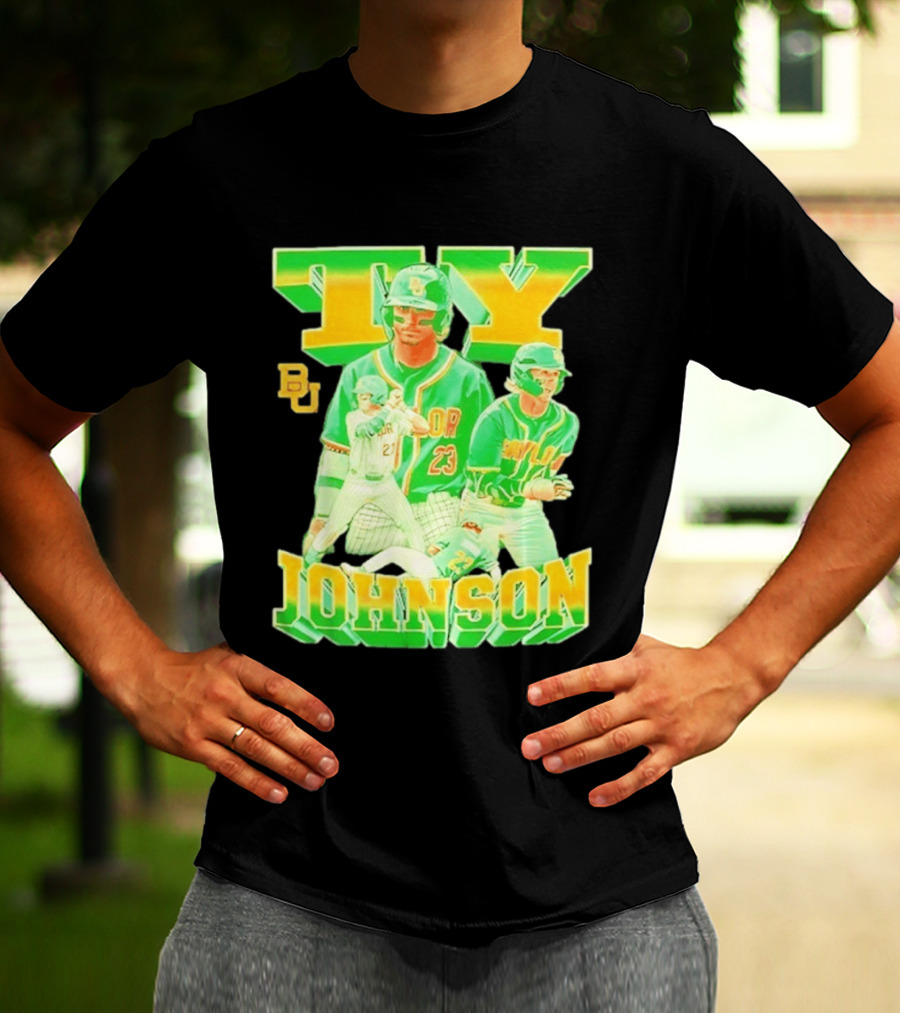 Ty Johnson Baylor Bears 23 NCAA Baseball BU T-Shirt