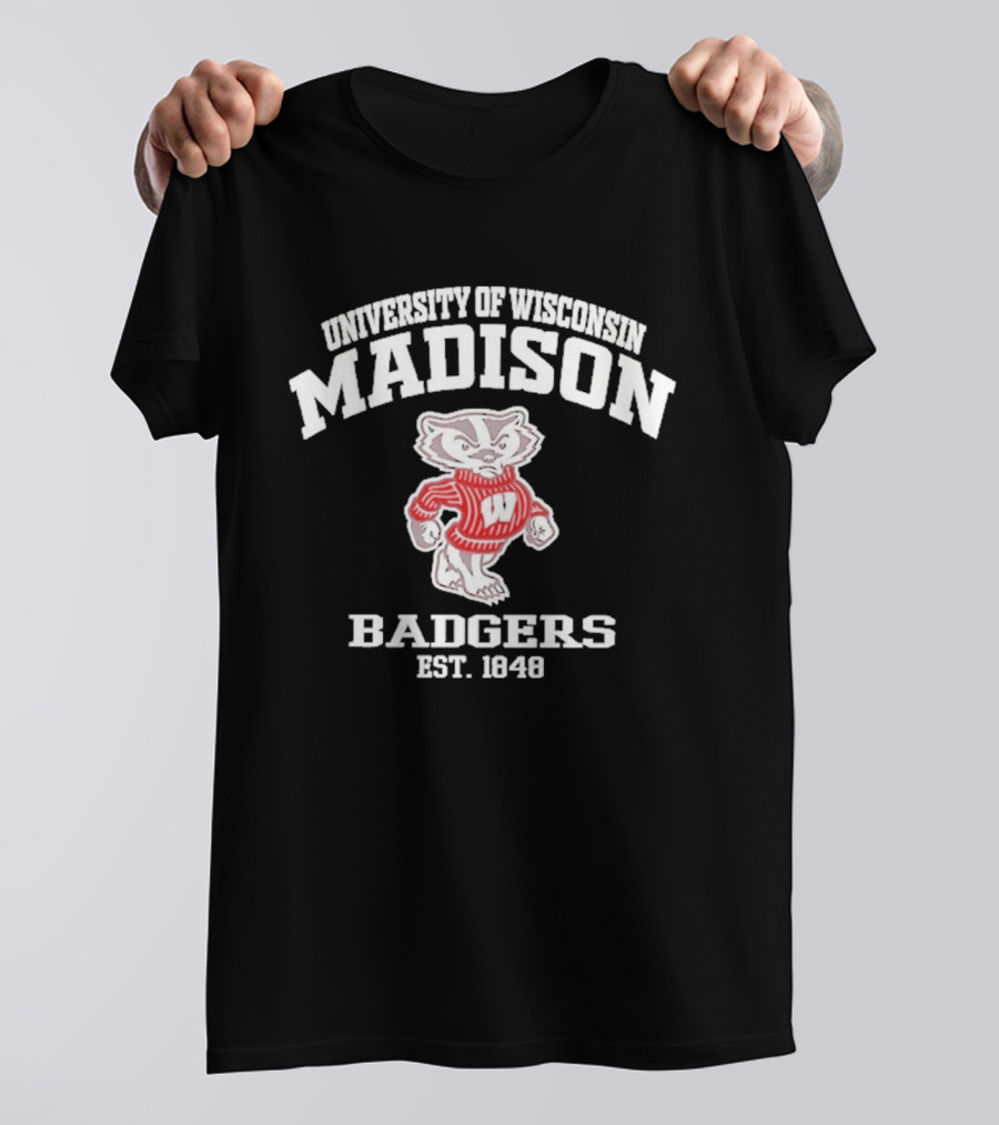 University Of Wisconsin Madison Badgers Est 1848 Vintage Bucky Badger Sweater T-Shirt