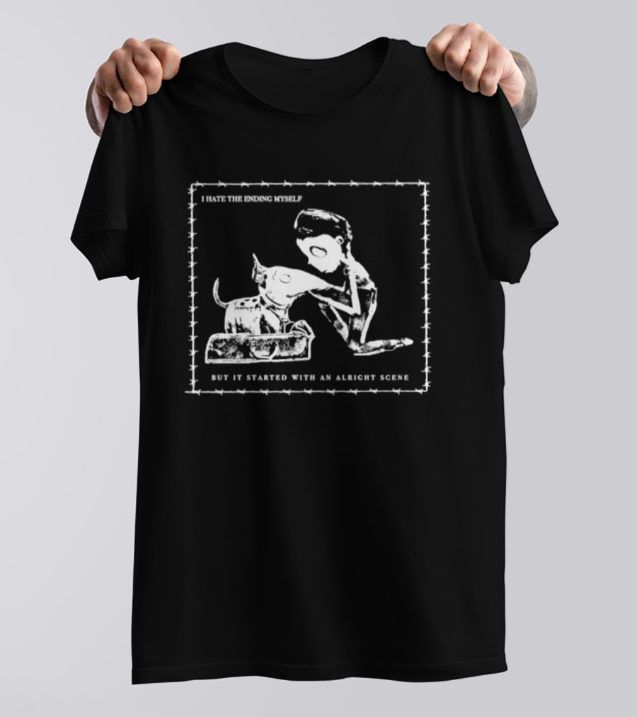 I Hate The Ending Myself But It Started With An Alright Scene Cat And Human T-Shirt