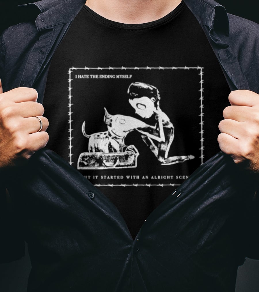 I Hate The Ending Myself But It Started With An Alright Scene Cat And Human T-Shirt