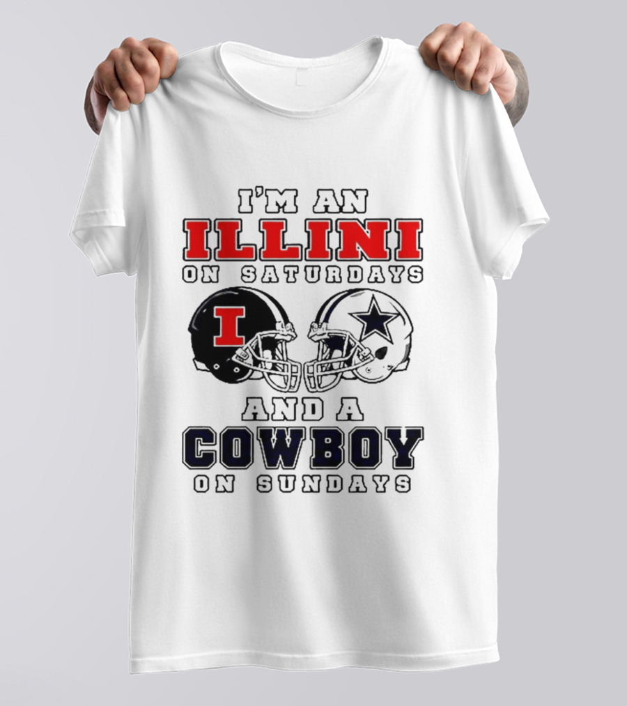 Im An Illini On Saturdays And A Cowboy On Sundays Football Game Day T-Shirt