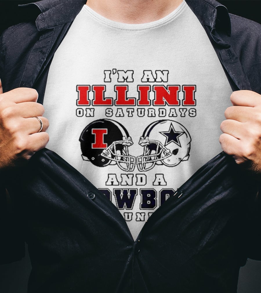 Im An Illini On Saturdays And A Cowboy On Sundays Football Game Day T-Shirt