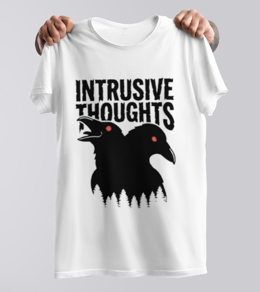 Intrusive Thoughts Raven Forest Mental Health Awareness T-Shirt