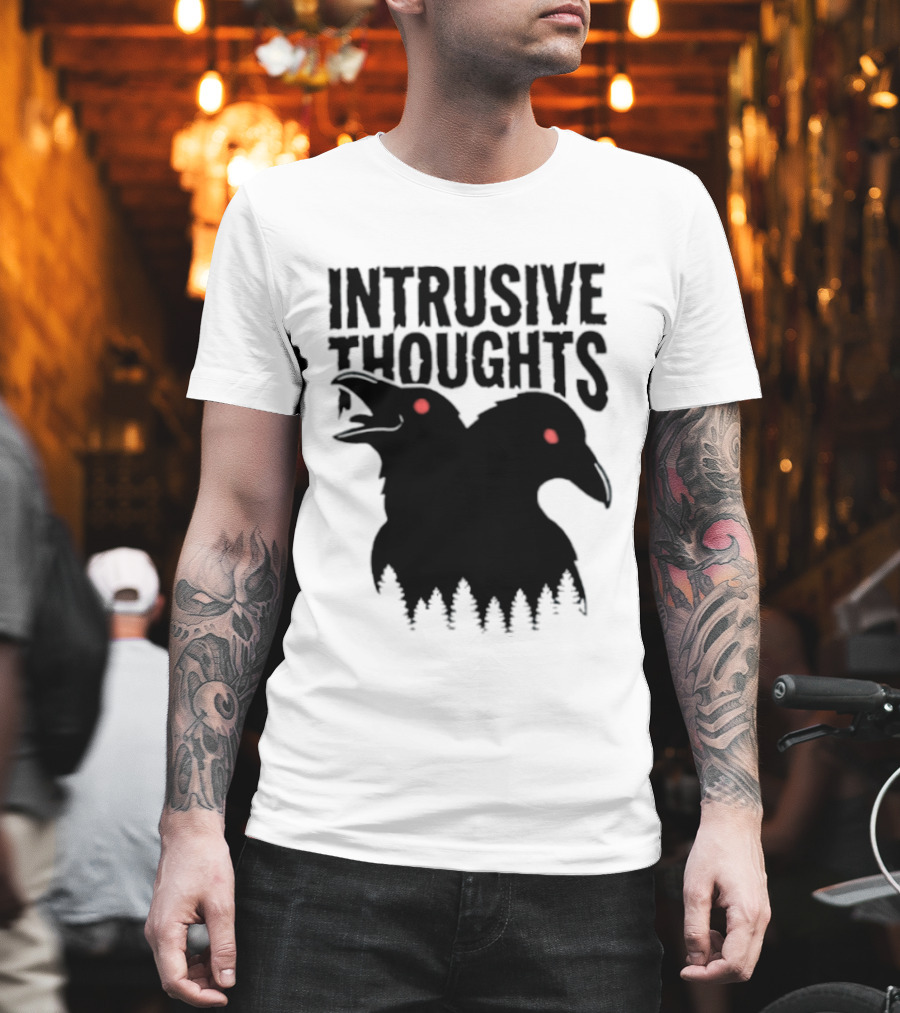 Intrusive Thoughts Raven Forest Mental Health Awareness T-Shirt