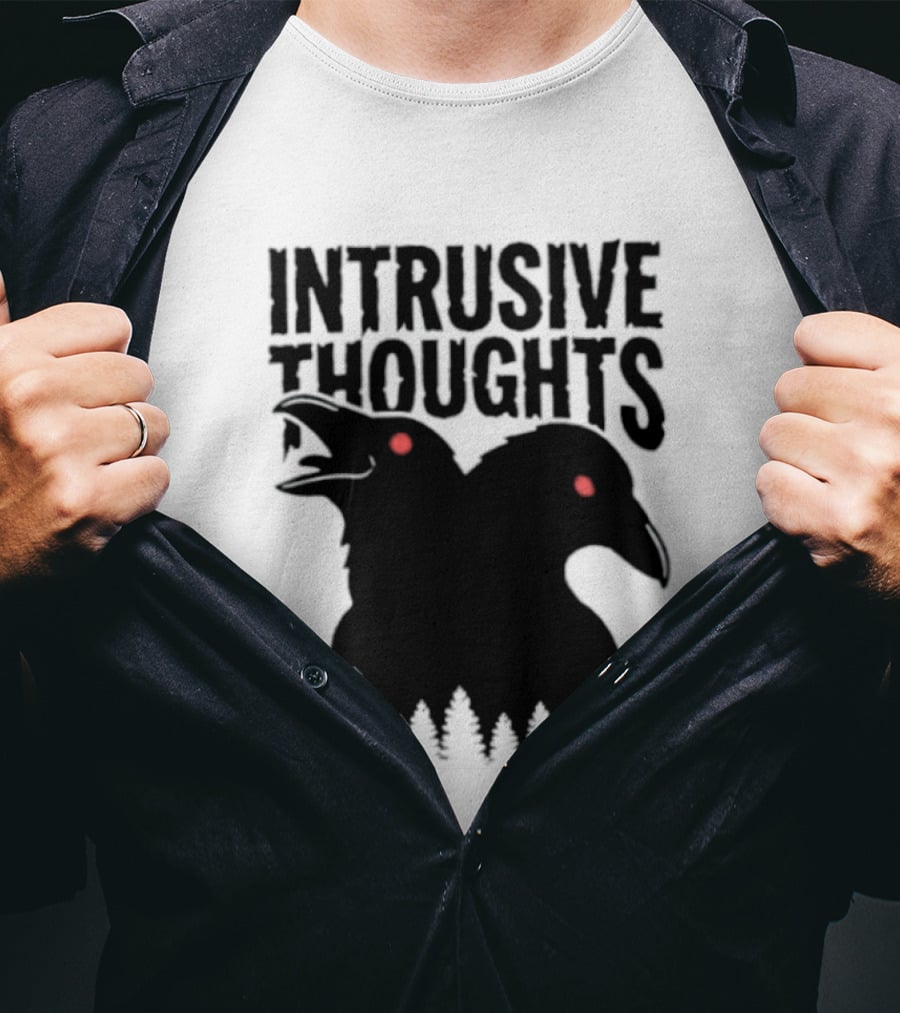Intrusive Thoughts Raven Forest Mental Health Awareness T-Shirt