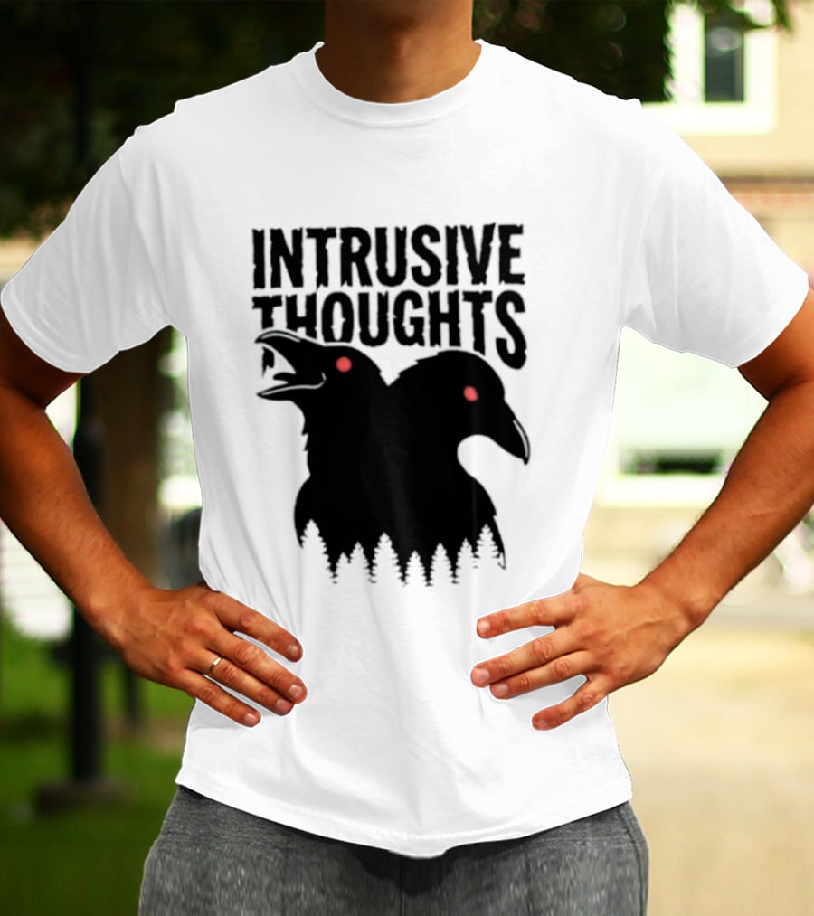 Intrusive Thoughts Raven Forest Mental Health Awareness T-Shirt