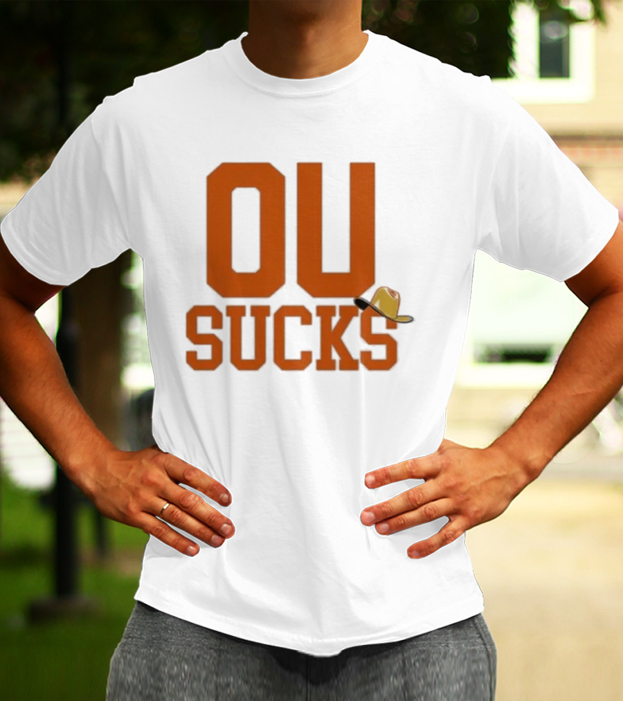 OU Sucks Cowboy Hat Orange Rivalry T-Shirt