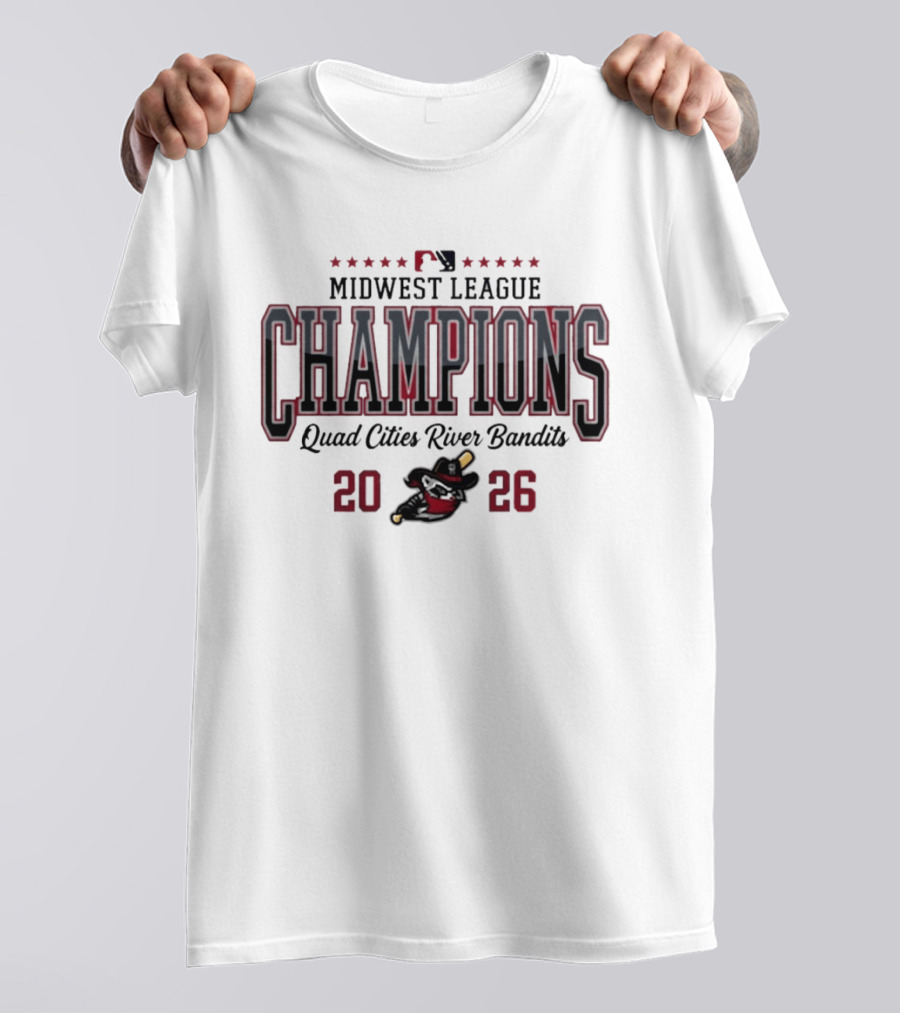 Midwest League Champions 2026 Quad Cities River Bandits T-Shirt