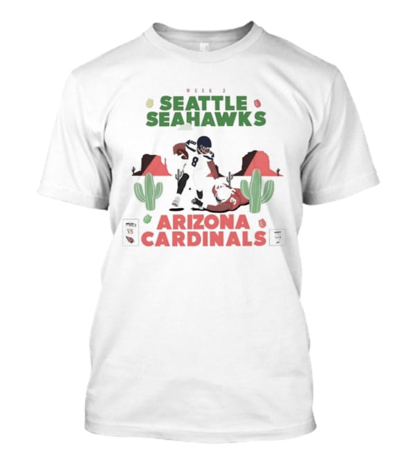 Seattle Seahawks Vs Arizona Cardinals Football Rivalry Desert Showdown T-Shirt