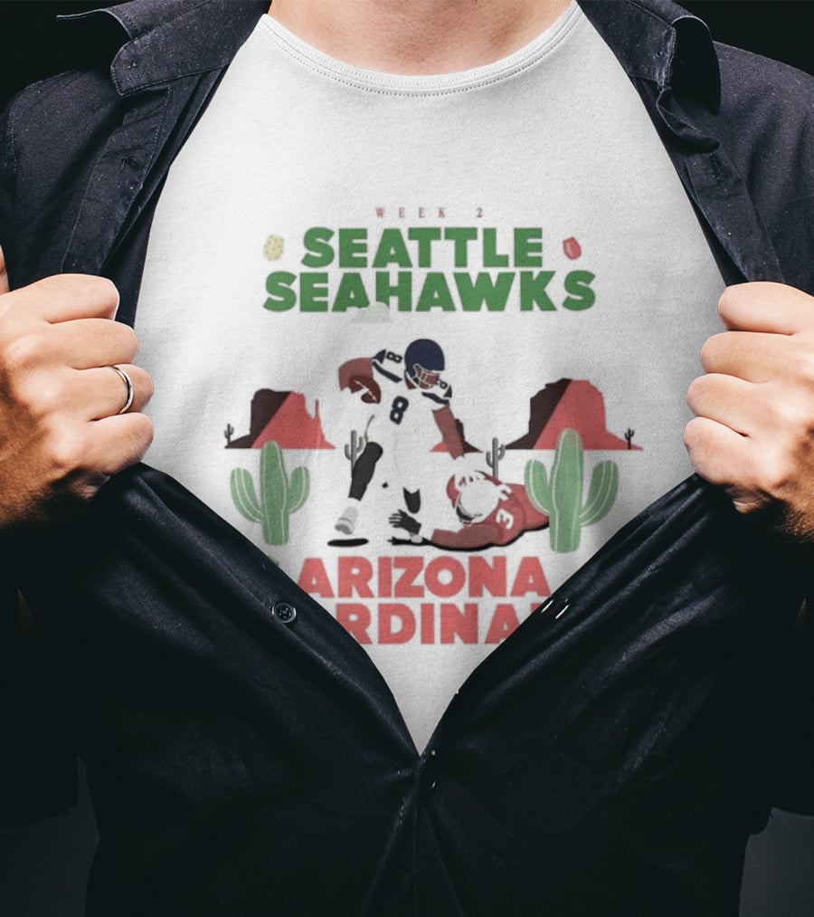 Seattle Seahawks Vs Arizona Cardinals Football Rivalry Desert Showdown T-Shirt