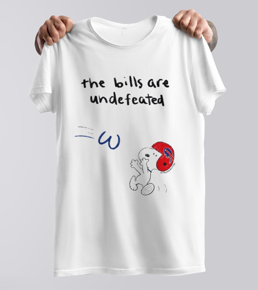 Snoopy Football Red Helmet The Bills Are Undefeated T-Shirt