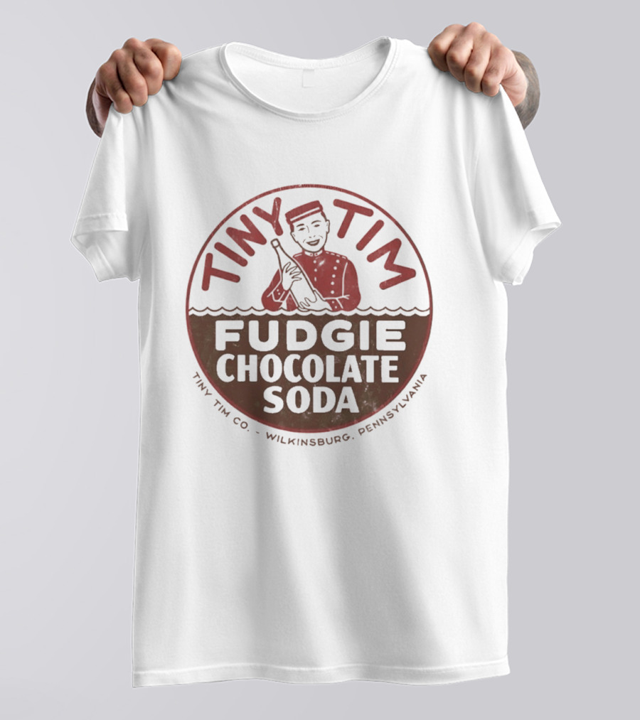 Tiny Tim Fudgie Chocolate Soda Wilkinsburg Pennsylvania Retro Beverage Branding T-Shirt