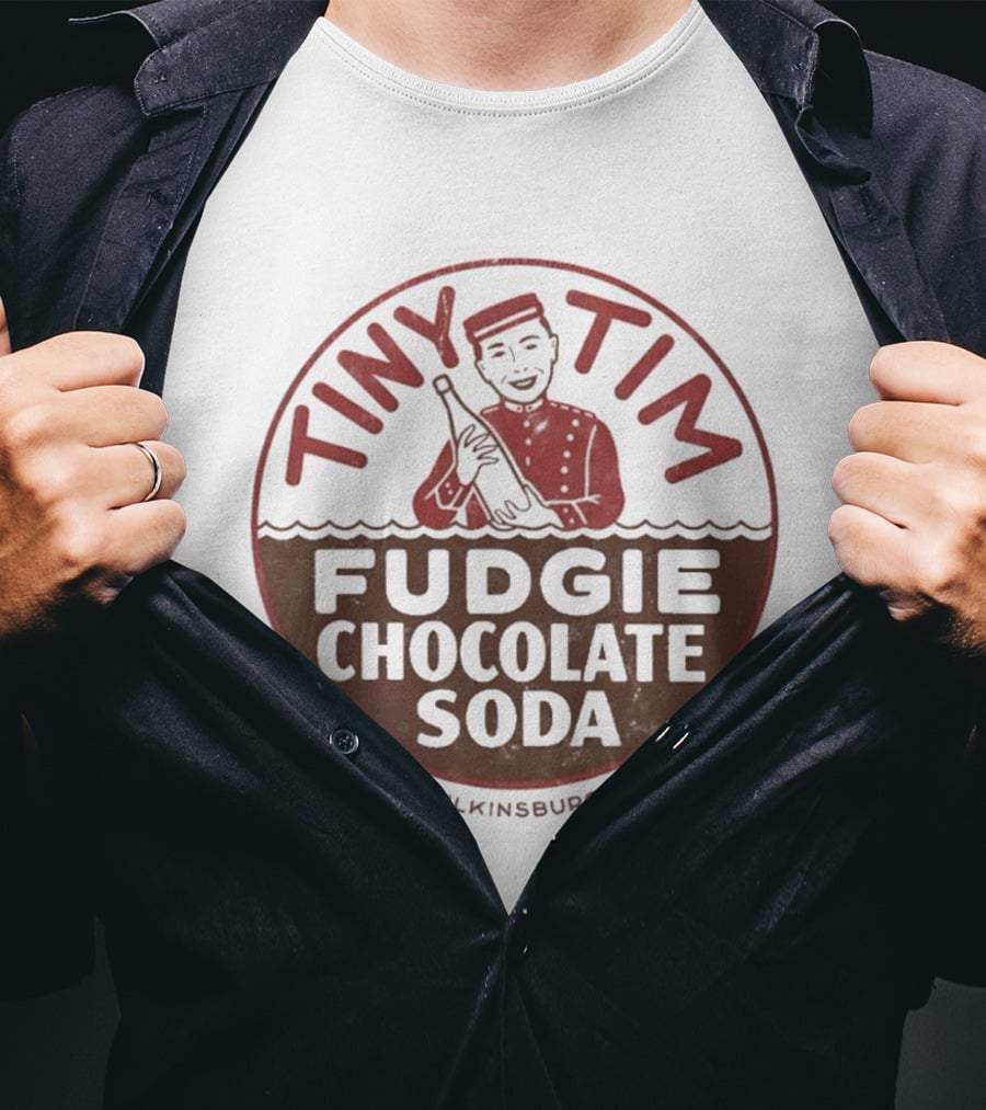 Tiny Tim Fudgie Chocolate Soda Wilkinsburg Pennsylvania Retro Beverage Branding T-Shirt