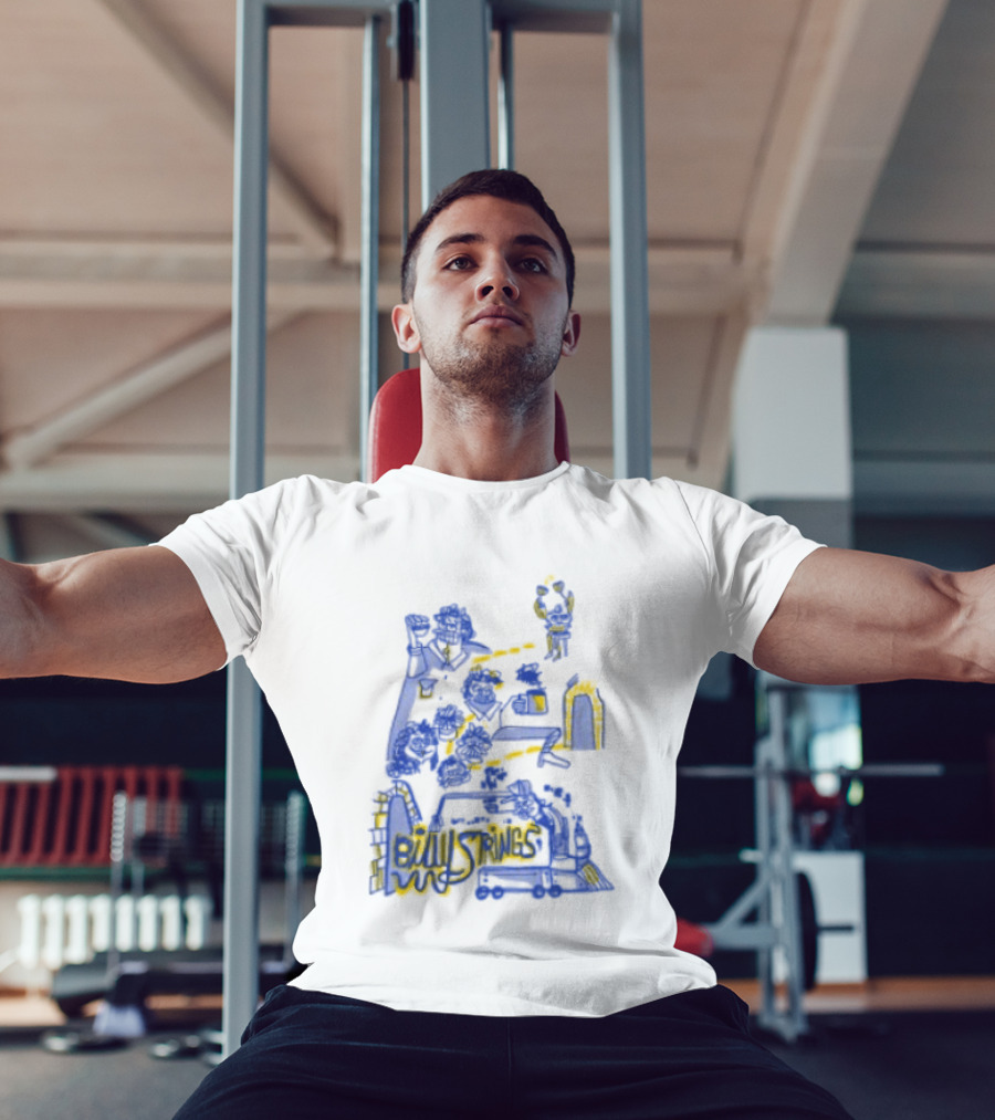 Billy Strings Store Train With Dates Jason Look Blue And Yellow T-Shirt