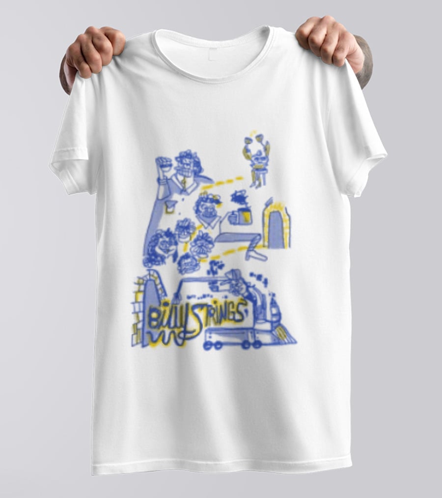 Billy Strings Store Train With Dates Jason Look Blue And Yellow T-Shirt