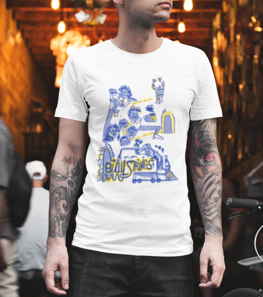 Billy Strings Store Train With Dates Jason Look Blue And Yellow T-Shirt