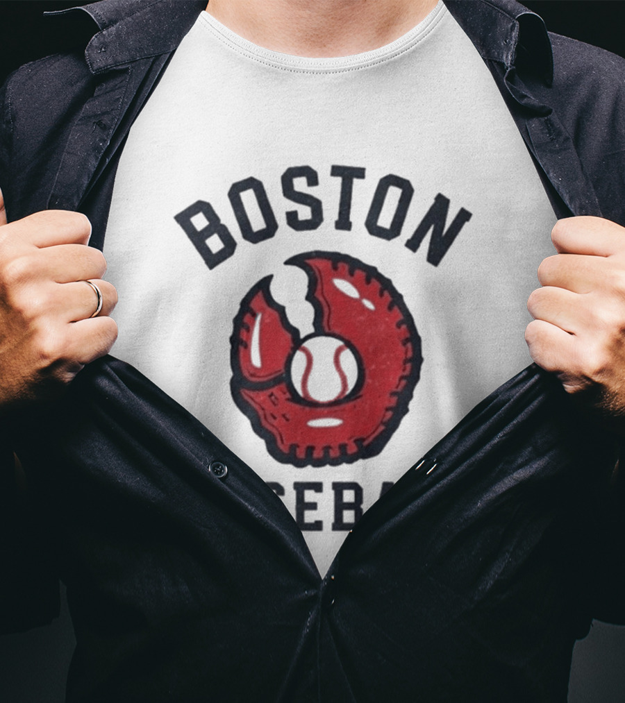 Boston Lobster Mitt Baseball T-Shirt